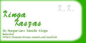 kinga kaszas business card